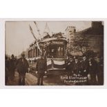 Postcard, Lancashire, RP, First Electric Car (Tram), Accrington, 3 Aug 1907, animated scene with