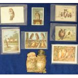 Ephemera, Owls, circa 1880s to include trade card, greetings cards inc., Raphael Tuck prize design