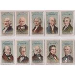 Cigarette cards, USA, Thos. H. Hall, Presidents of the United States (set, 22 cards) (1 creased (