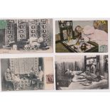 Postcards, Opium smoking in the Far East, 4 printed cards, 3 b/w, all postally used, two with stamps