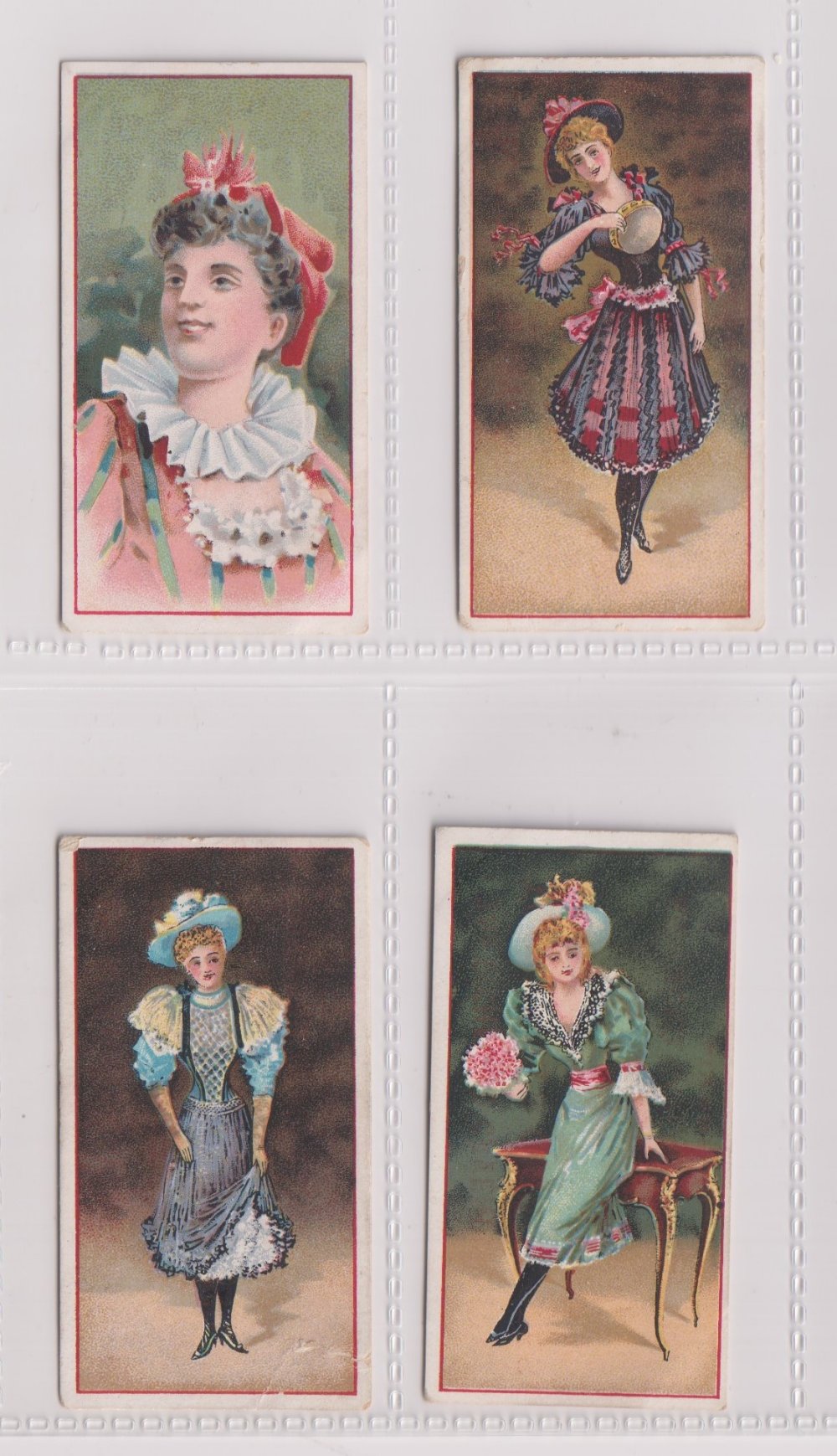 Cigarette cards, Richmond Cavendish, Pretty Girls 'RASH', 4 cards, ref H8, pictures nos 2, 8, 10 &