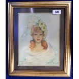 Tobacco advertising, Player's, a framed artist-drawn image of a glamorous lady printed to the bottom