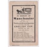 Postcard, Football, Swindon v Manchester City, FA Cup, 5 March 1910, In Memorium card for Manchester