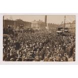 Postcard, Liverpool Strike 1911, RP, showing large Sunday Gathering (no 10), message to reverse