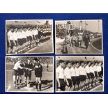 Football press photographs, Youth Tournament, Luxembourg, 1958, four b/w photos, 7" x 5", showing