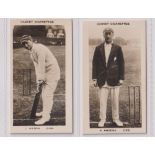 Cigarette cards, Pattreiouex, Famous Cricketers (C1-96 printed back) 2 cards, C24 C Wilson & C25 W