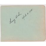 Autographs, a signed album page by Henry Ford on 5 April 1928. The signature was obtained on R.M.S