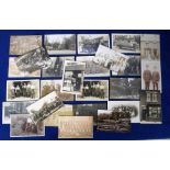 Postcards, an unidentified RP social history selection of 26 cards, incl. 2 good shop fronts (