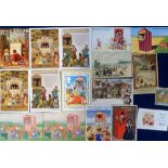 Postcards, a Punch & Judy selection of 16 cards with 8 modern and 8 vintage. Vintage cards inc.