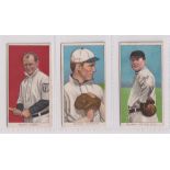 Cigarette cards, USA, ATC, Baseball Series, T206, 3 cards, all 'American Beauty Cigarettes' backs,