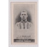 Cigarette card, Football, Cohen, Weenen, Heroes of Sport, type card, F H Crawshaw, Sheffield