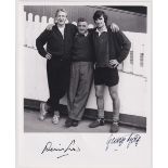 Football autographs, George Best & Denis Law, Manchester United, a b/w photo, being a reprint