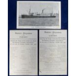 Postcards, a Souvenir Programme (postcard) for a concert given for the Troops in the Arabian Sea