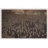 Postcard, Sussex, Social History, RP, showing crowds awaiting Poll Result Brighton, 5 December 1910,