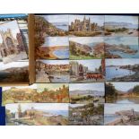 Postcards, a collection of approx. 150 UK scenic views illustrated by A.R Quinton. Sold with approx.