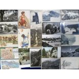 Postcards, a Swiss collection of approx. 73 cards incl. map card for Bern Kanton, Spiez chromo,