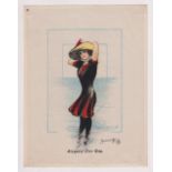 Tobacco silk, ATC King Girls, type silk, no 42 'Atlantic City Girl' 220mm x 174mm (vg)