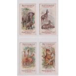 Cigarette cards, Hignett's, Animal Pictures, 4 cards, Asiatic Elephant, Cow & Calf, Chamois,