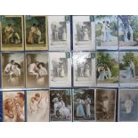 Postcards, a similar selection of approx. 140 tennis related cards inc. romance, children and
