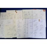 Football Autographs, a collection of 17 A4 pages signed in ink by leading European Football Teams