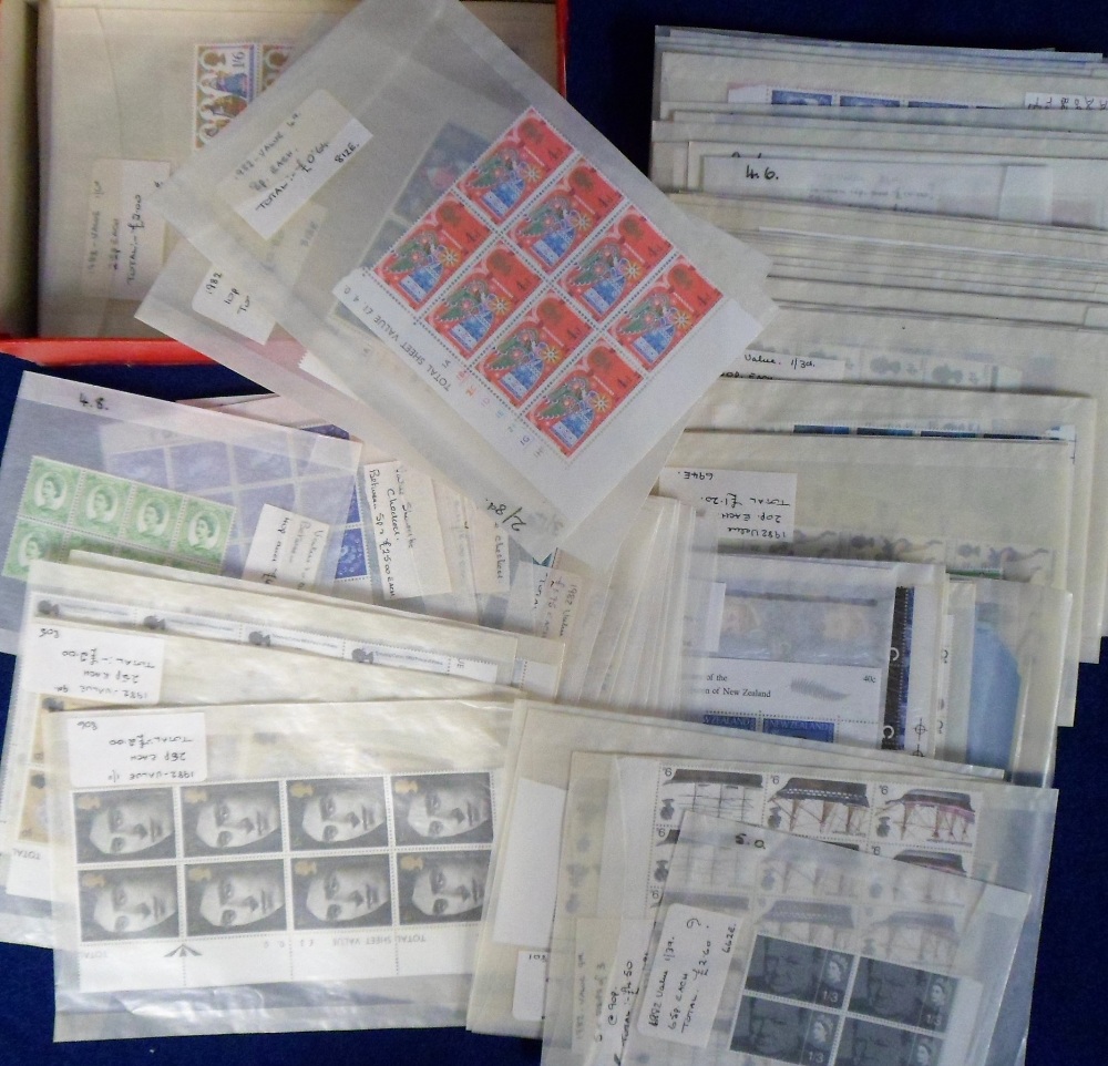 Stamps, Collection of mint GB pre-decimal stamps all in blocks, etc, and housed in original