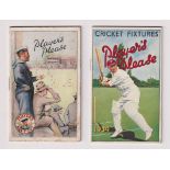 Tobacco issue, Player's, two Cricket Fixture cards, 1930 (slight marks) & 1939 (gd, sl crease to
