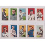Cigarette cards, USA, ATC, Baseball Series, T206, 10 cards, all 'Tolstoi Russian Mouth Piece