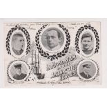 Postcard, Polar Exploration, printed In Memorium card 'The Antarctic Heroes' showing Scott, Oates,