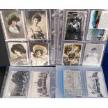 Postcards, a mixed age collection of approx. 264 cards inc. album of Foreign railway cards (104)