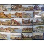 Postcards, a collection of approx. 76 UK topographical cards illustrated by A.R. Quinton incl.