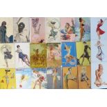 Postcards, a mixed modern and vintage, mainly glamour selection of approx. 102 cards. Vintage inc.