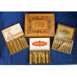 Cigars, a handmade wooden Ramon Allones cigar box bearing the brands Masonic devices together with 3