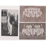 Postcards, Advertising, Cricket, Jaeger Shirts & Sweaters, three printed cards (all with printed