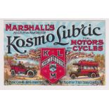 Postcard, Advertising, Kosmos Lubric for Motors & Cycles by Marshall’s of Mossley, nr. Manchester,
