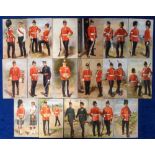 Postcards, Military, a Gale & Polden selection of 17 cards from the Regimental Uniform series, all