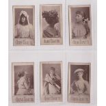 Cigarette cards, Ogden's, Actresses, Woodburytype, 6 cards, Ogden's ref book, item no 13, numbers
