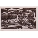 Postcard, Derbyshire, RP showing winding room at the Long Eaton Lace factory by Kingsway (unused) (
