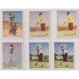 Cigarette cards, Wills, Famous Golfers, 'L' size, 12 cards including two duplicates, nos 3, 7 (