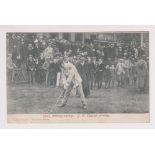Postcard, Golf, b/w printed card showing, The Open Championship, J.H. Taylor driving, from