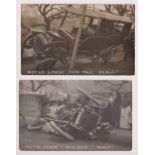 Postcards, Oxfordshire, Henley-On-Thames, 2 RP's showing scenes from Motor Smash, Fair Mile, Henley,