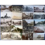 Postcards, a collection of 32 cards, RP's & printed, various locations inc. Bushey street scene,