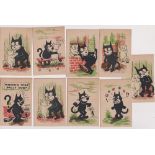 Trade cards, Anon, Felix the Cat, Comic Scenes, 'L' size cards, 9 different (gd)