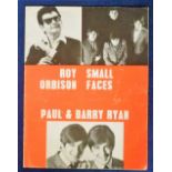 Autographs, 1967 Roy Orbison, Small Faces and Paul & Barry Ryan programme signed by Orbison, Paul