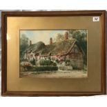 WILLIAM HENRY SWEET (1889-1943) A West Country Thatched Cottage Watercolour Signed 25 x 35cm
