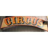 'CIRCUS' painted sign, width 120cm