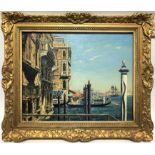 CLAUDE MUNCASTER (1903-1974) A.R.R. The Grand Canal Venice Oil on board Signed Signed, inscribed and