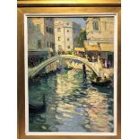 AUGUSTUS WILLIAM ENNISS (1876-1948) Venetian Canal Scene Oil on canvas laid on board Signed 49 x
