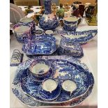 Collection of Copeland 'Spode's Italian' blue and white transfer printed pottery wares, various
