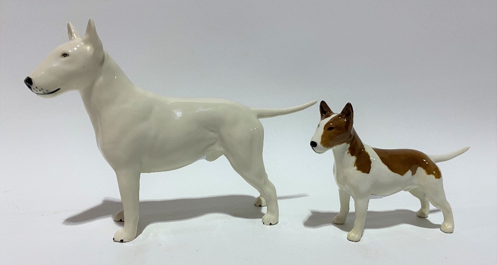 Beswick Pottery English bulldog figure 'Romany Rhinestone', height 13.5cm; together with a smaller