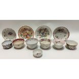 Collection of 19th Century and later Oriental and English tea bowls and saucers including Newhall